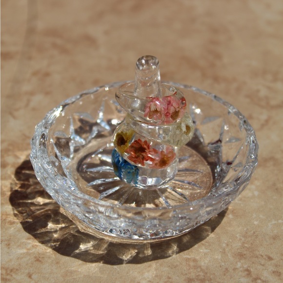 BLUE REAL FLOWER RING - Picture 4 of 5